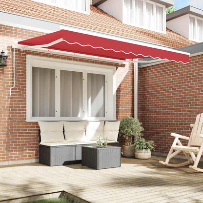 Einziehbare Markise Rot 350 x 200 cm Polyester, Aluminium
