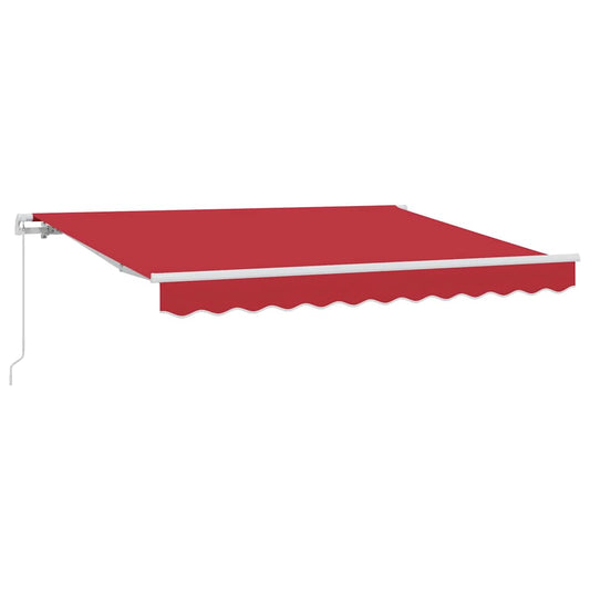 Einziehbare Markise Rot 350 x 200 cm Polyester, Aluminium