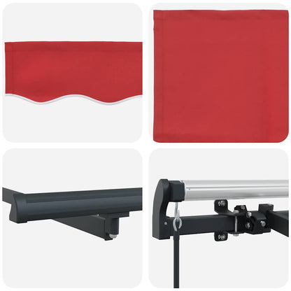 Einziehbare Markise Rot 350 x 200 cm Polyester, Aluminium