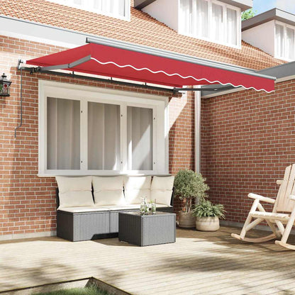 Einziehbare Markise Rot 350 x 200 cm Polyester, Aluminium