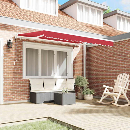 Einziehbare Markise Rot 350 x 200 cm Polyester, Aluminium