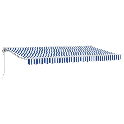 Einziehbare Markise Blau und Weiß 400x200 cm Stoff