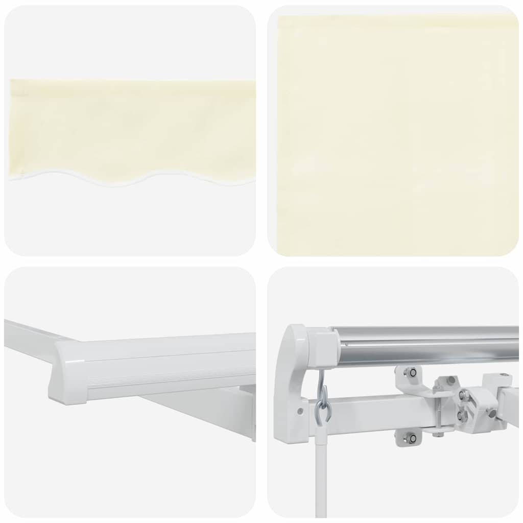 Einziehbare Markise Creme 400 x 200 cm Polyester, Aluminium