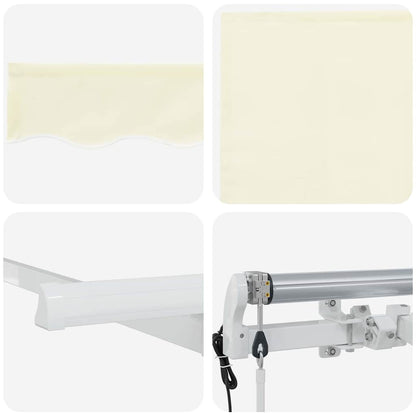 Einziehbare Markise Creme 400 x 200 cm Polyester, Aluminium