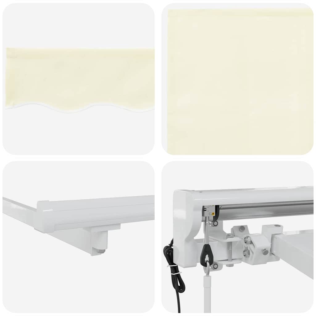 Elektrische ausziehbare Markise Creme und Weiß 400 x 200 cm