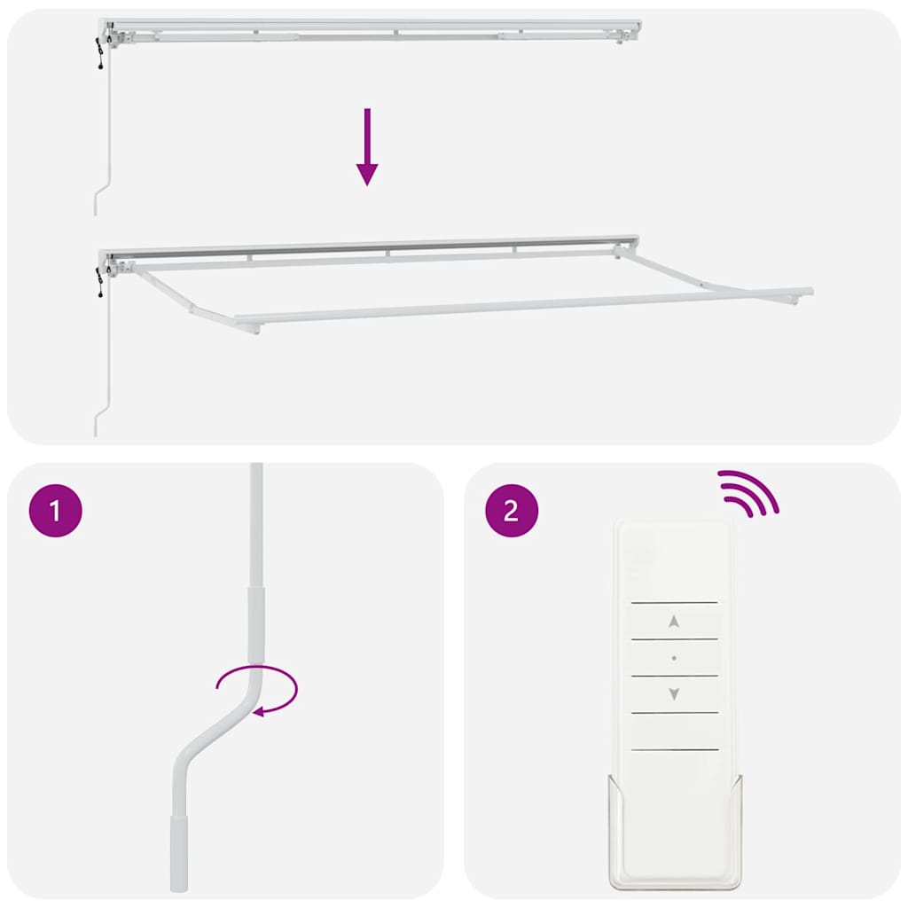 Elektrische ausziehbare Markise Creme und Weiß 400 x 200 cm