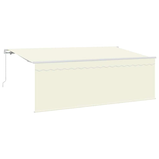 Einziehbare Markise Creme und Weiß 400 x 200 cm