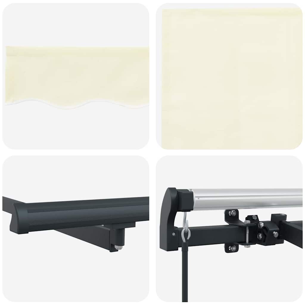 Einziehbare Markise Creme und Anthrazit 400 x 200 cm