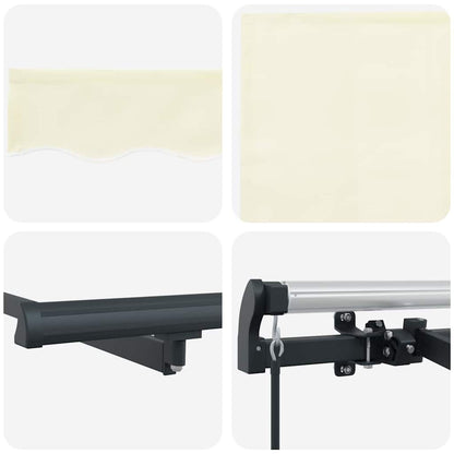 Einziehbare Markise Creme und Anthrazit 400 x 200 cm