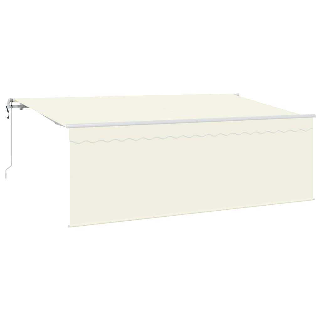 Einziehbare Markise Creme und Weiß 400 x 200 cm