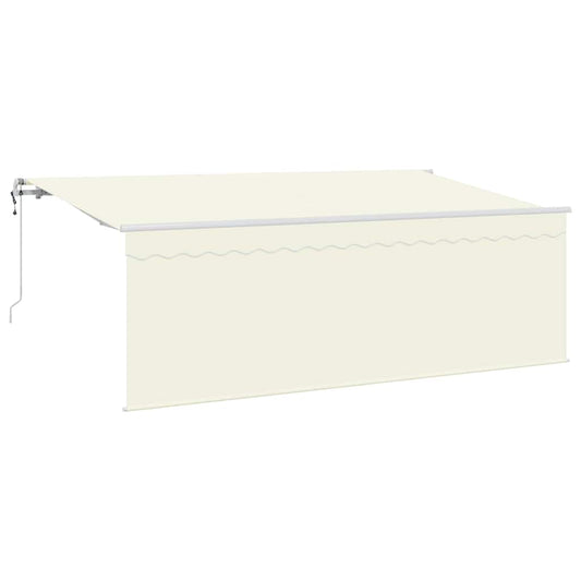Einziehbare Markise Creme und Weiß 400 x 200 cm