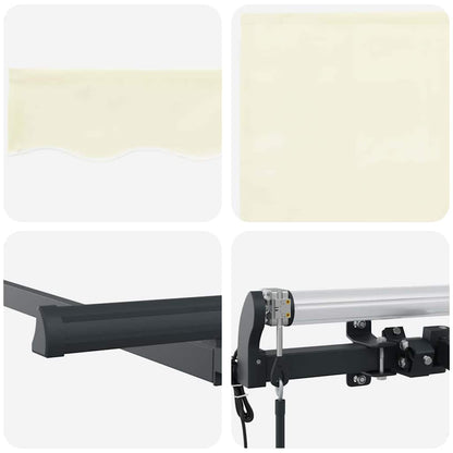 Einziehbare Markise Creme und Anthrazit 400 x 200 cm
