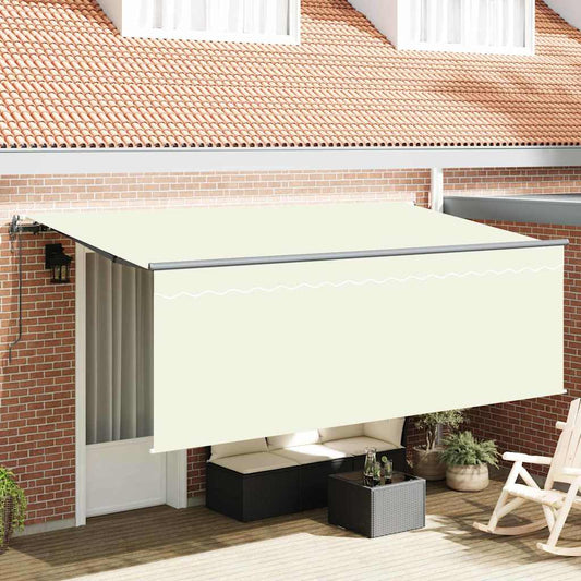 Einziehbare Markise Creme und Anthrazit 400 x 200 cm