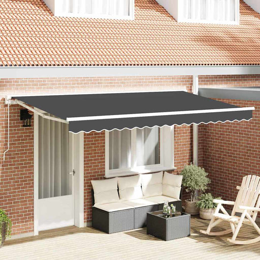 Einziehbare Markise Anthrazit 400x200 cm Stoff