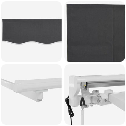 Einziehbare Markise Anthrazit 400x200 cm Stoff