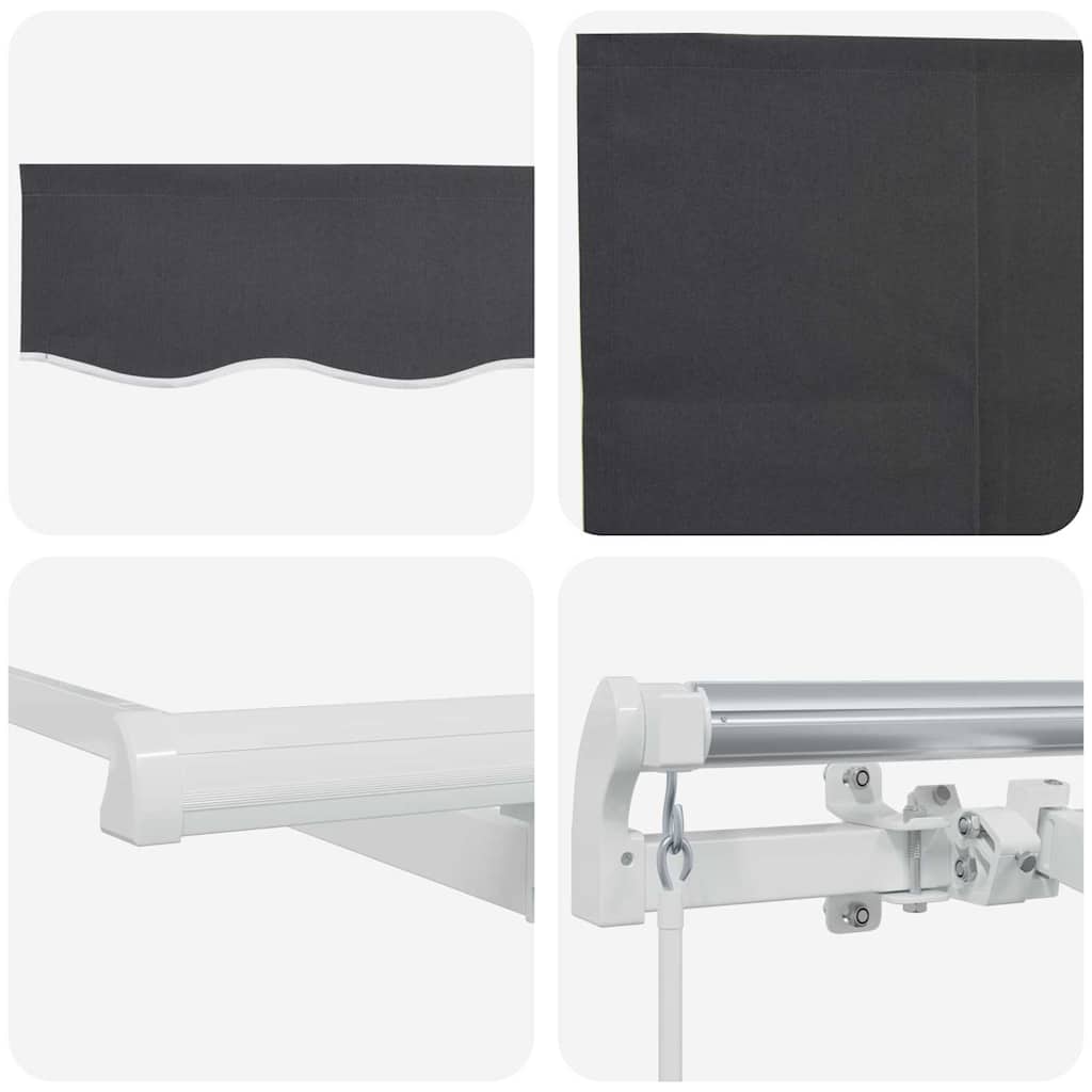 Einziehbare Markise Anthrazit 400 x 200 cm Polyester, Aluminium