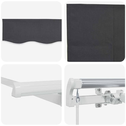 Einziehbare Markise Anthrazit 400 x 200 cm Polyester, Aluminium