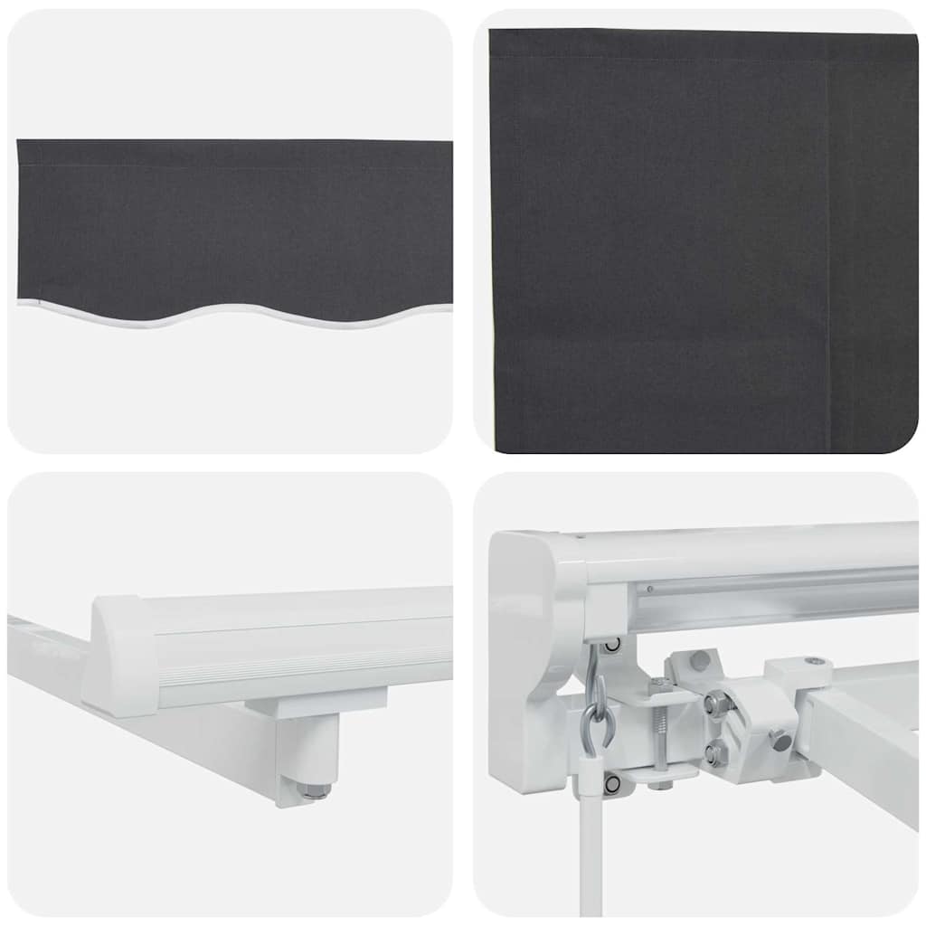 Einziehbare Markise Anthrazit 400 x 200 cm Stoff