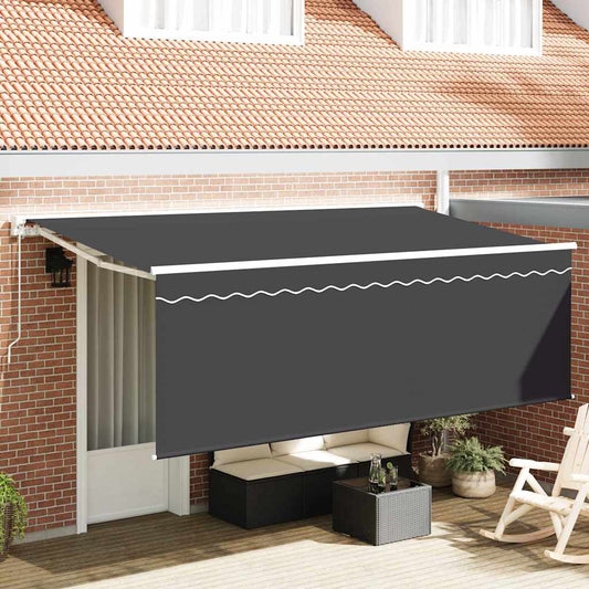 Einziehbare Markise Anthrazit 400 x 200 cm Stoff