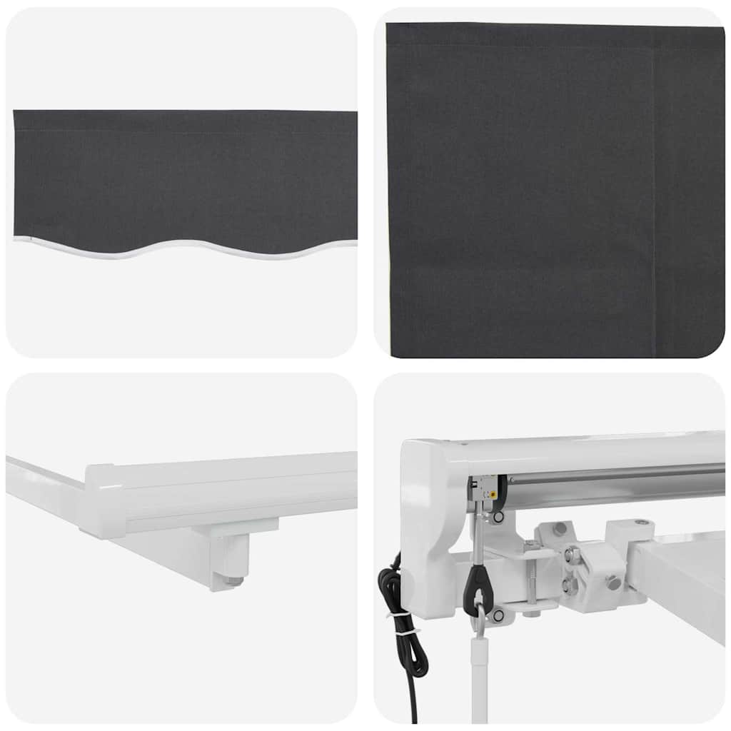Einziehbare Markise Anthrazit 400 x 200 cm Stoff