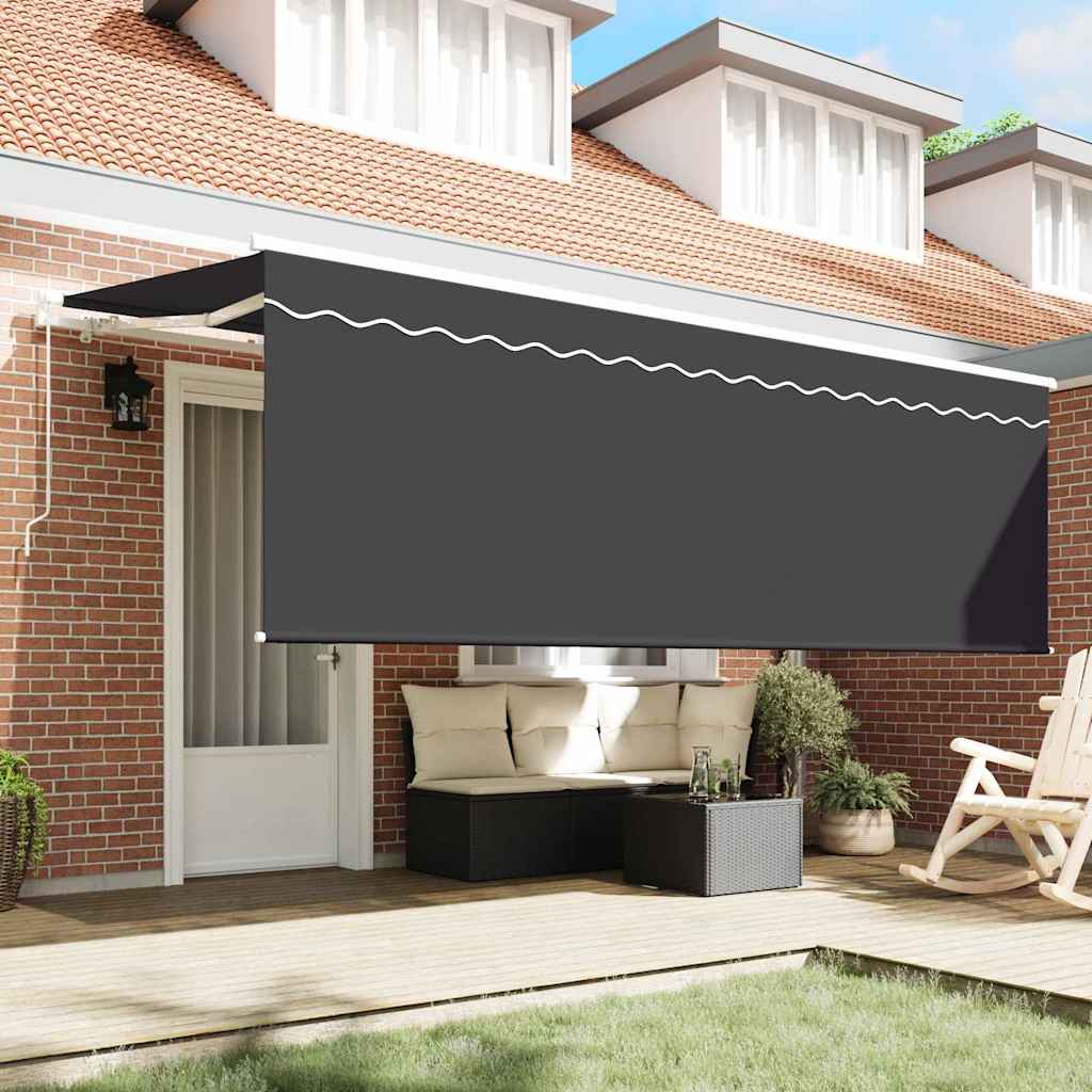Einziehbare Markise Anthrazit 400 x 200 cm Stoff