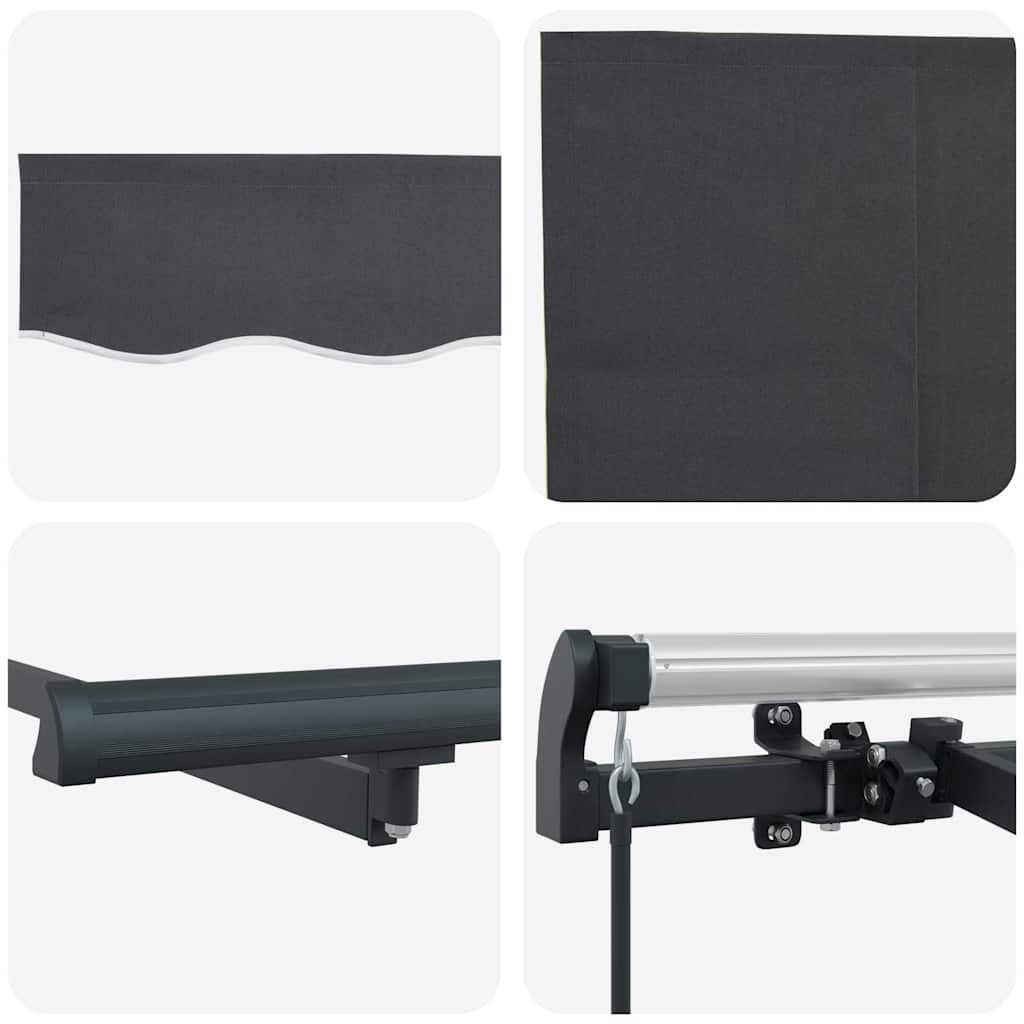 Einziehbare Markise Anthrazit 400 x 200 cm Stoff