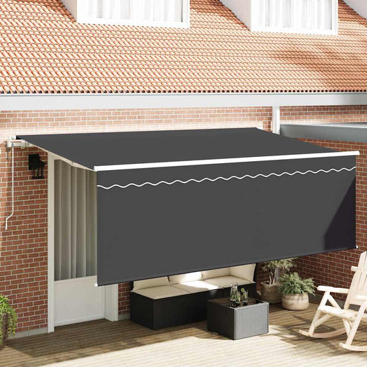 Einziehbare Markise Anthrazit 400 x 200 cm Stoff
