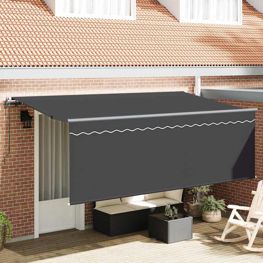 Einziehbare Markise Anthrazit 400 x 200 cm Stoff