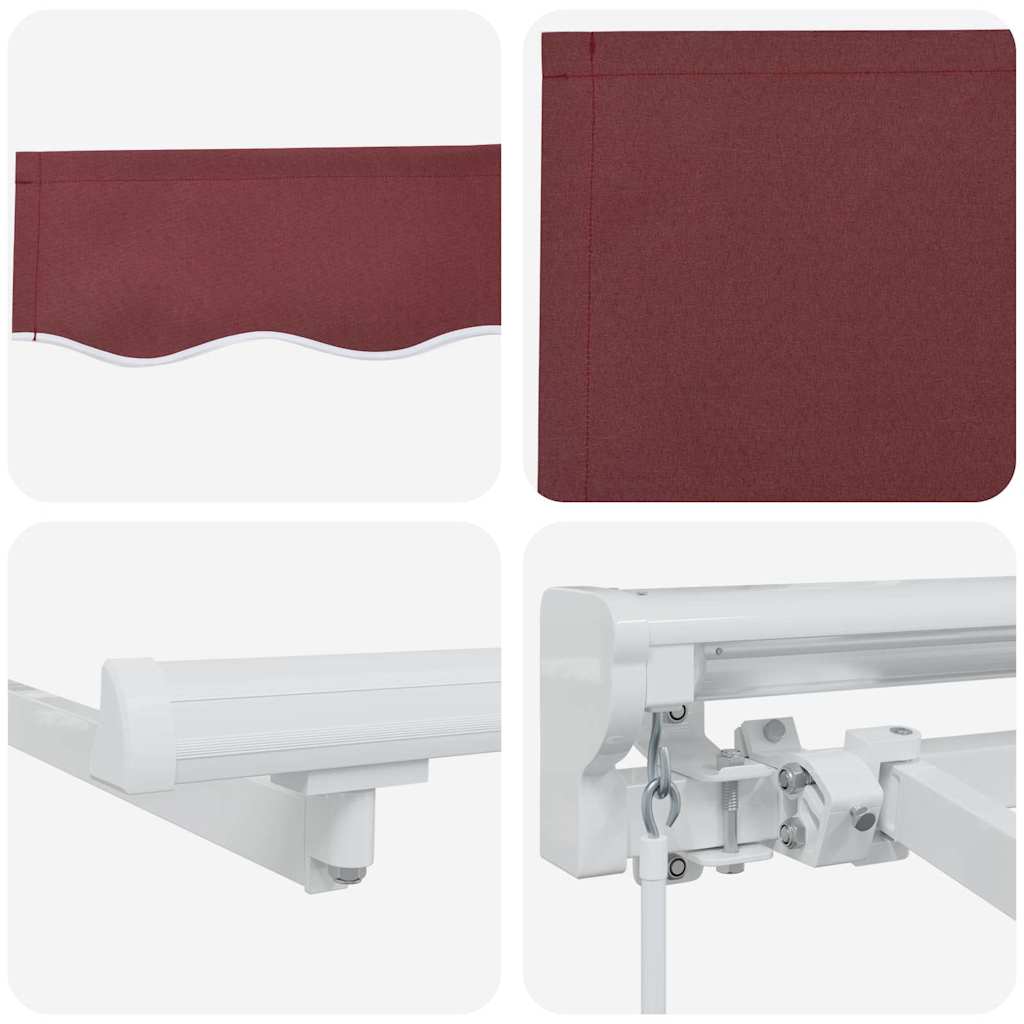 Einziehbare Markise Bordeauxrot 400x200 cm Stoff