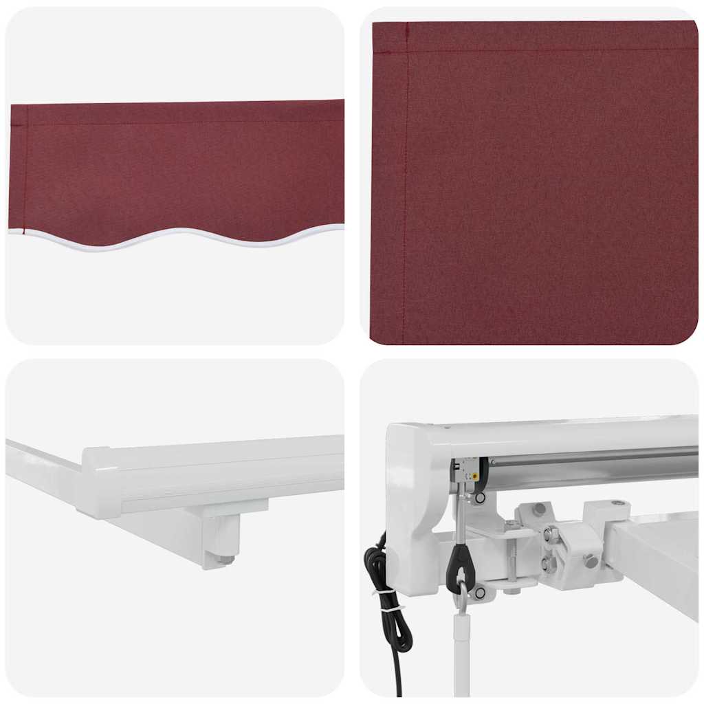 Einziehbare Markise Bordeauxrot 400x200 cm Stoff