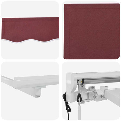Einziehbare Markise Bordeauxrot 400x200 cm Stoff