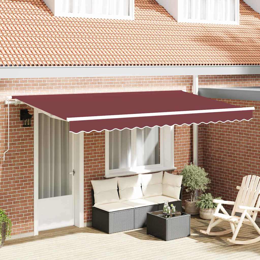Einziehbare Markise Bordeauxrot 400 x 200 cm