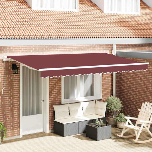 Einziehbare Markise Bordeauxrot 400 x 200 cm