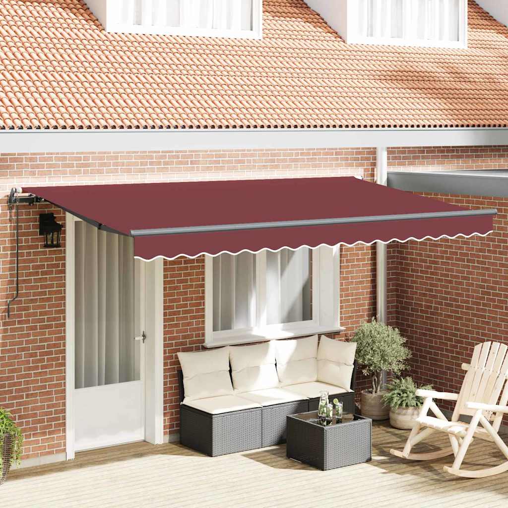 Einziehbare Markise Bordeauxrot 400 x 200 cm