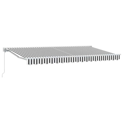 Einziehbare Markise Anthrazit und Weiß 400x200 cm Stoff