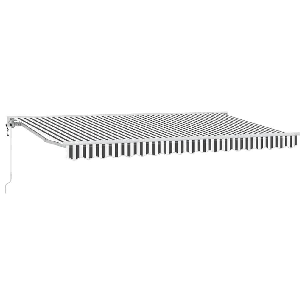 Einziehbare Markise Anthrazit und Weiß 400x200 cm Stoff