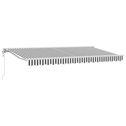 Einziehbare Markise Anthrazit und Weiß 400x200 cm Stoff
