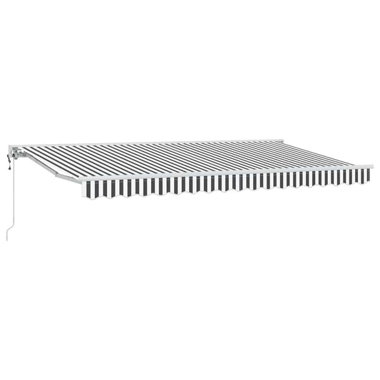 Einziehbare Markise Anthrazit und Weiß 400x200 cm Stoff