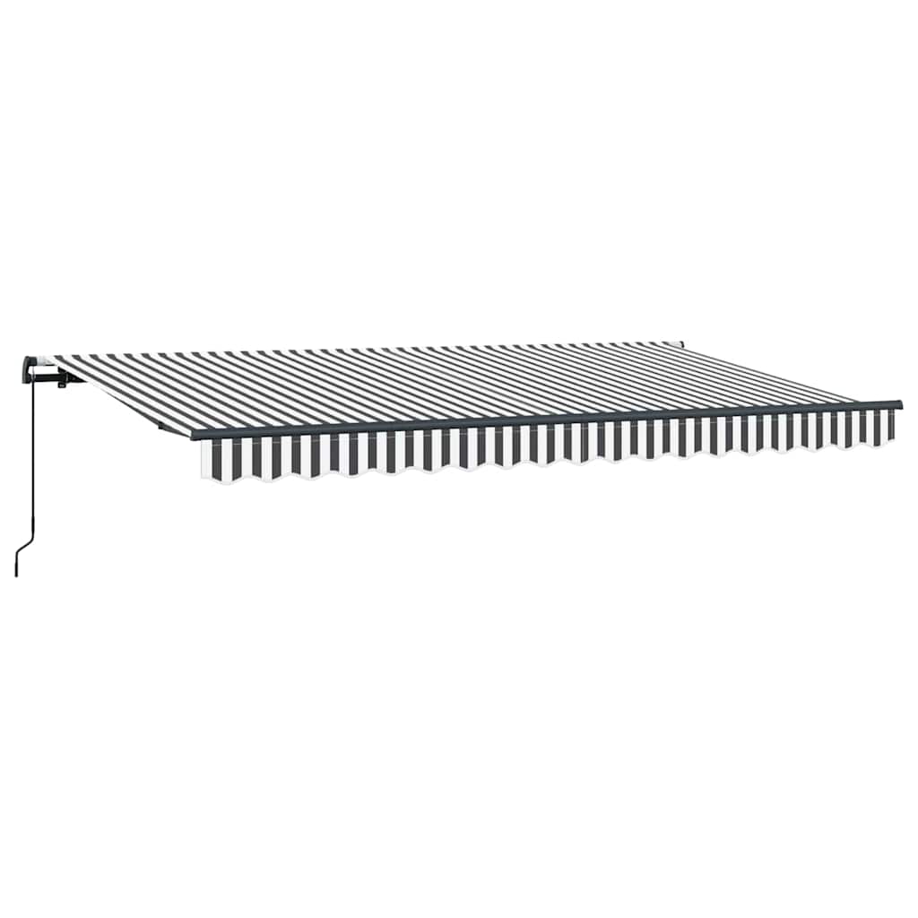 Einziehbare Markise Anthrazit, Weiß 400 x 200 cm