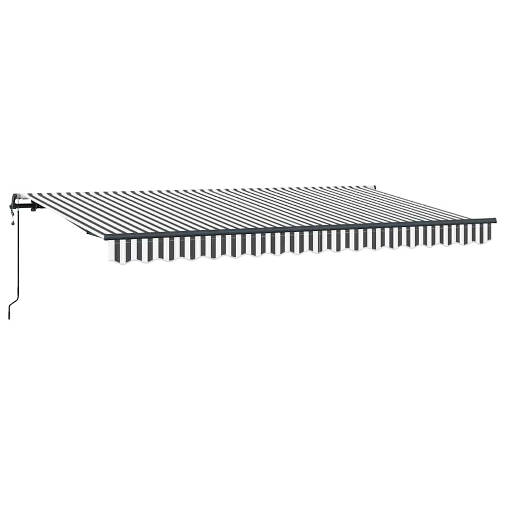 Einziehbare Markise Anthrazit, Weiß 400 x 200 cm