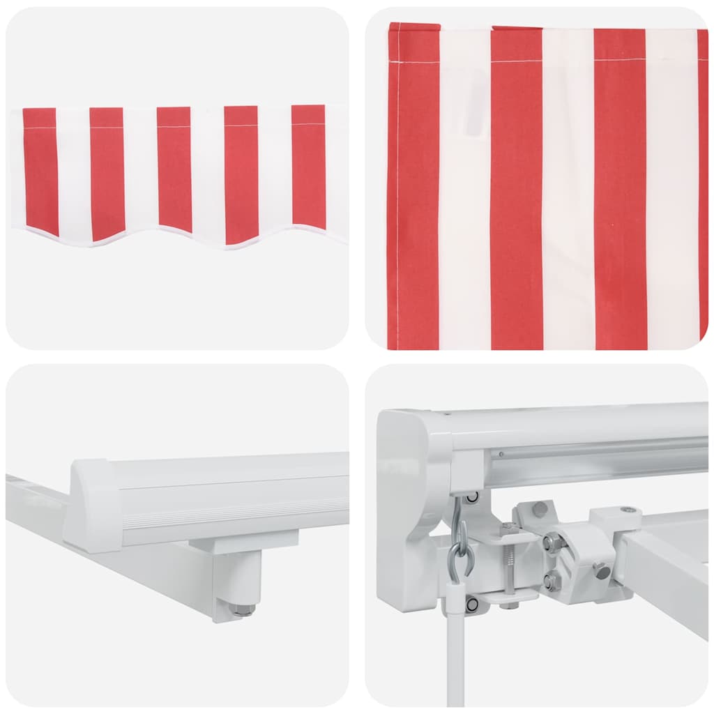 Einziehbare Markise Rot und Weiß 400x200 cm Stoff