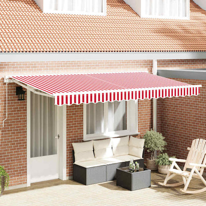 Einziehbare Markise Rot und Weiß 400x200 cm Stoff