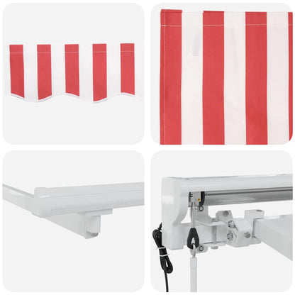Einziehbare Markise Rot und Weiß 400x200 cm Stoff