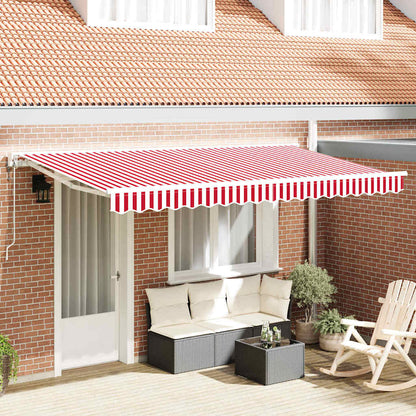 Einziehbare Markise Rot und Weiß 400x200 cm Stoff