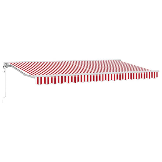 Einziehbare Markise Rot und Weiß 400x200 cm Stoff