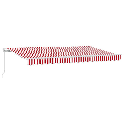 Einziehbare Markise Rot, Weiß 400 x 200 cm Polyester, Aluminium