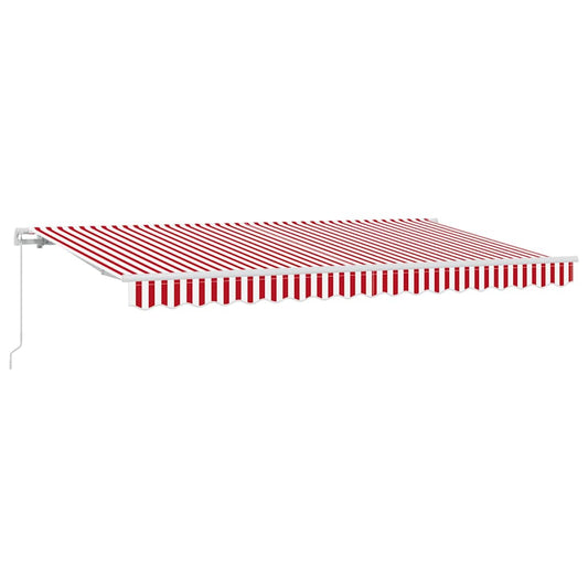 Einziehbare Markise Rot, Weiß 400 x 200 cm Polyester, Aluminium