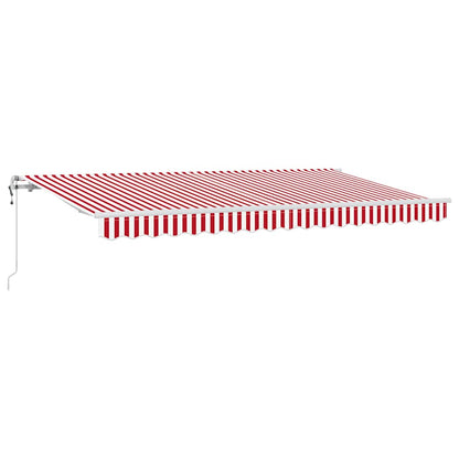 Einziehbare Markise Rot, Weiß 400 x 200 cm Polyester, Aluminium