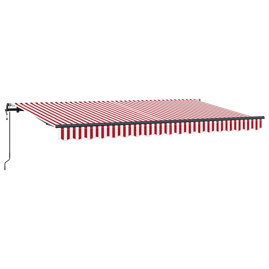 Einziehbare Markise Rot, Weiß 400 x 200 cm Polyester, Aluminium