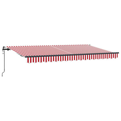 Einziehbare Markise Rot, Weiß 400 x 200 cm Polyester, Aluminium